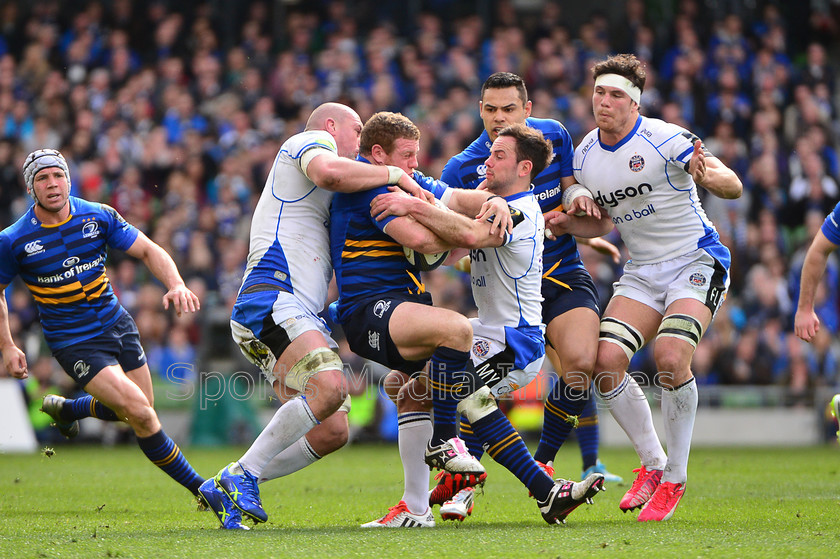 2015-04-04-Leinster-v-Bath-ERCC-0054-2 
 Leinsters Sean Cronin tests the Bath Defence 
 Keywords: 1 Cian Healy.
Replacements: 16 Richardt Strauss, 1 Paul James.Replacements: 16 Ross Batty, 10 George Ford, 10 Jimmy Gopperth, 11 Luke Fitzgerald, 11 Matt Banahan, 12 Ian Madigan, 12 Kyle Eastmond, 13 Ben Te'o, 13 Jonathan Joseph, 14 Fergus McFadden, 14 Horacio Agulla, 17 Jack McGrath, 17 Nick Auterac, 18 Marty Moore, 18 Max Lahiff, 19 Matt Garvey, 19 Tom Denton, 2 Rob Webber, 2 Sean Cronin, 20 Alafoti Faosiliva, 20 Dominic Ryan, 21 Eoin Reddan, 21 Peter Stringer, 22 Gordon D'Arcy, 22 Sam Burgess, 23 Tom Homer., 23 Zane Kirchner.

Bath: 15 Anthony Watson, 3 Kane Palma-Newport, 3 Mike Ross, 4 Devin Toner, 4 Stuart Hooper (c), 5 Dave Attwood, 5 Mike McCarthy, 6 Carl Fearns, 6 Jordi Murphy, 7 Francois Louw, 7 Sean O'Brien, 8 Jamie Heaslip (c), 8 Leroy Houston, 9 Isaac Boss, 9 Micky Young, Leinster: 15 Rob Kearney, Rugby, Try, attack, backs, defence, flyhalf, forwards, lineout, penalty, referee, rugby ball, rugby union, scrum, scrum half, second row, tap, try line